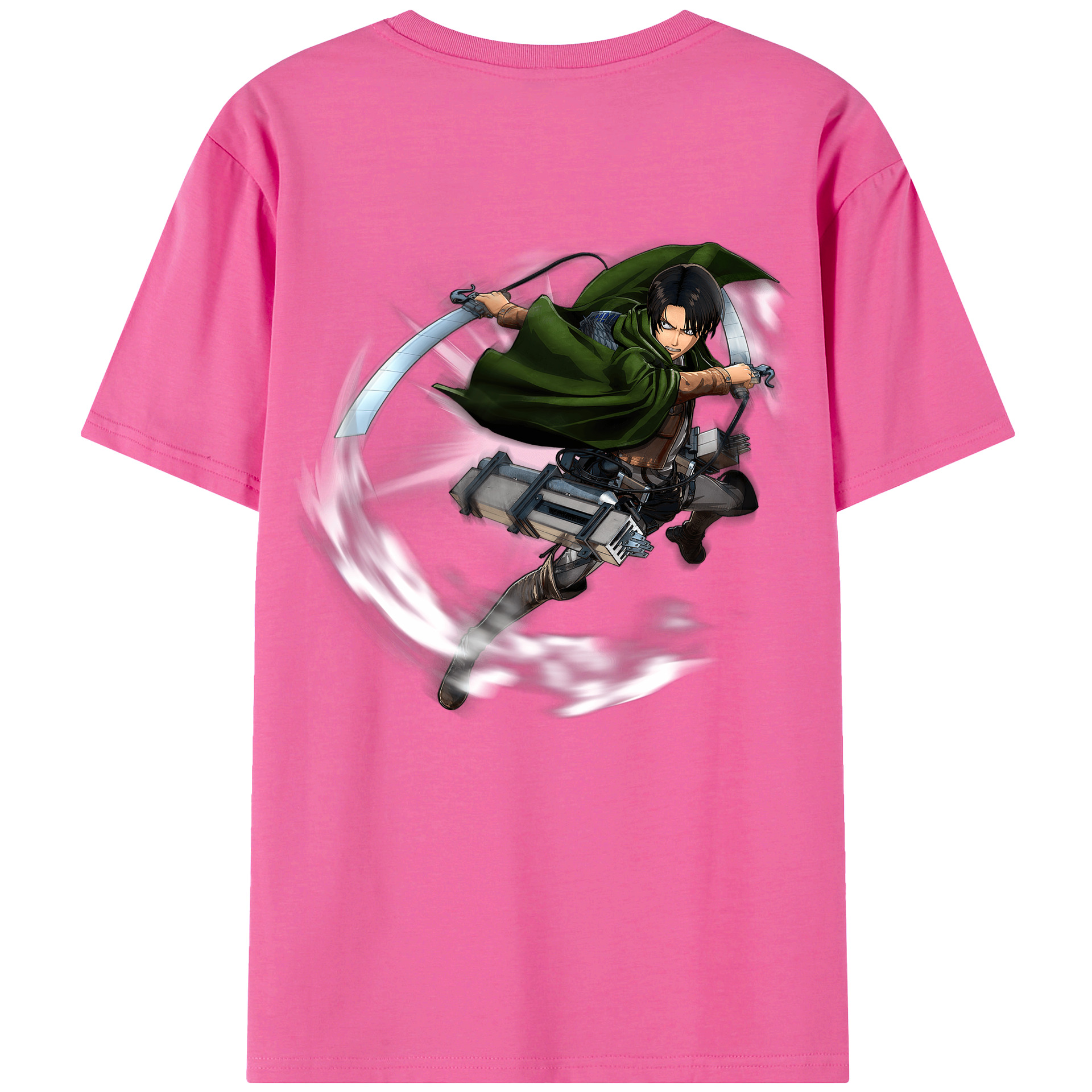 （画像用） 進撃の巨人 リヴァイ·アッカーマン Attack on Titan Levi Ackerman レディース半袖Tシャツ(バックプリント)